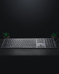 Foldable Bluetooth keyboard on desk